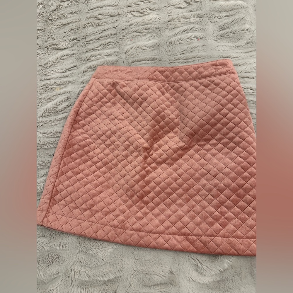 Velvet sand pink mini skirt!